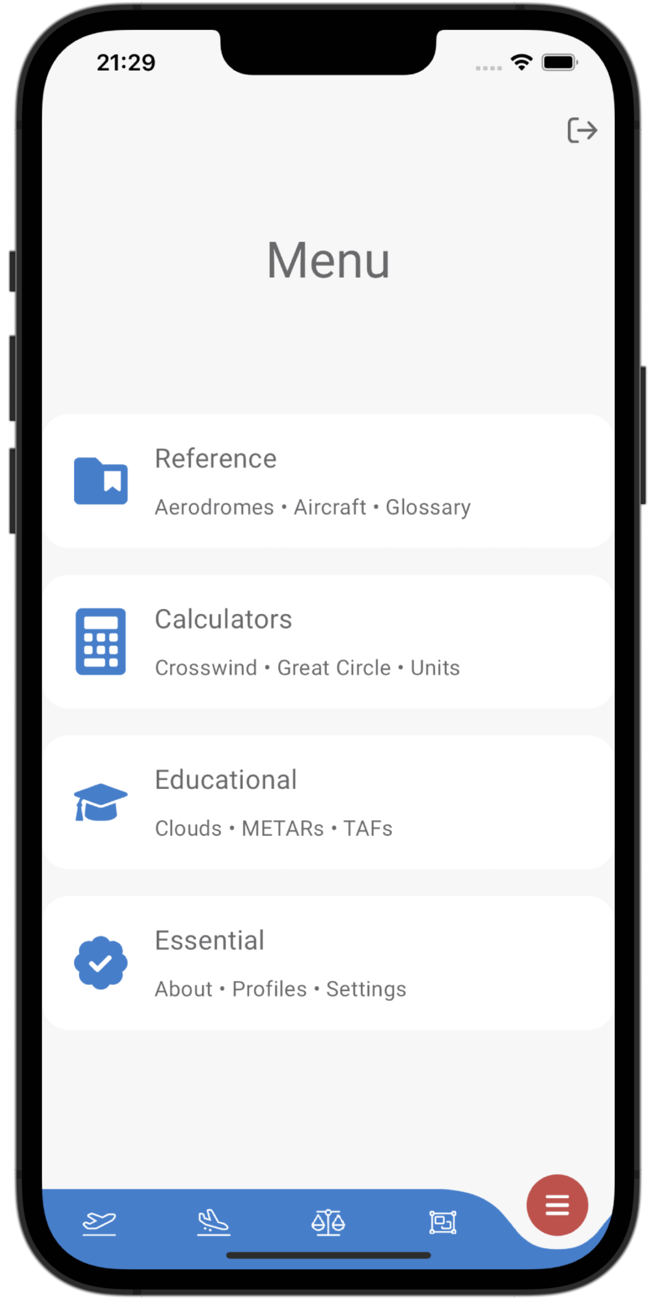 Screenshot 6 - Menu Screen with Useful Extra Features - Website